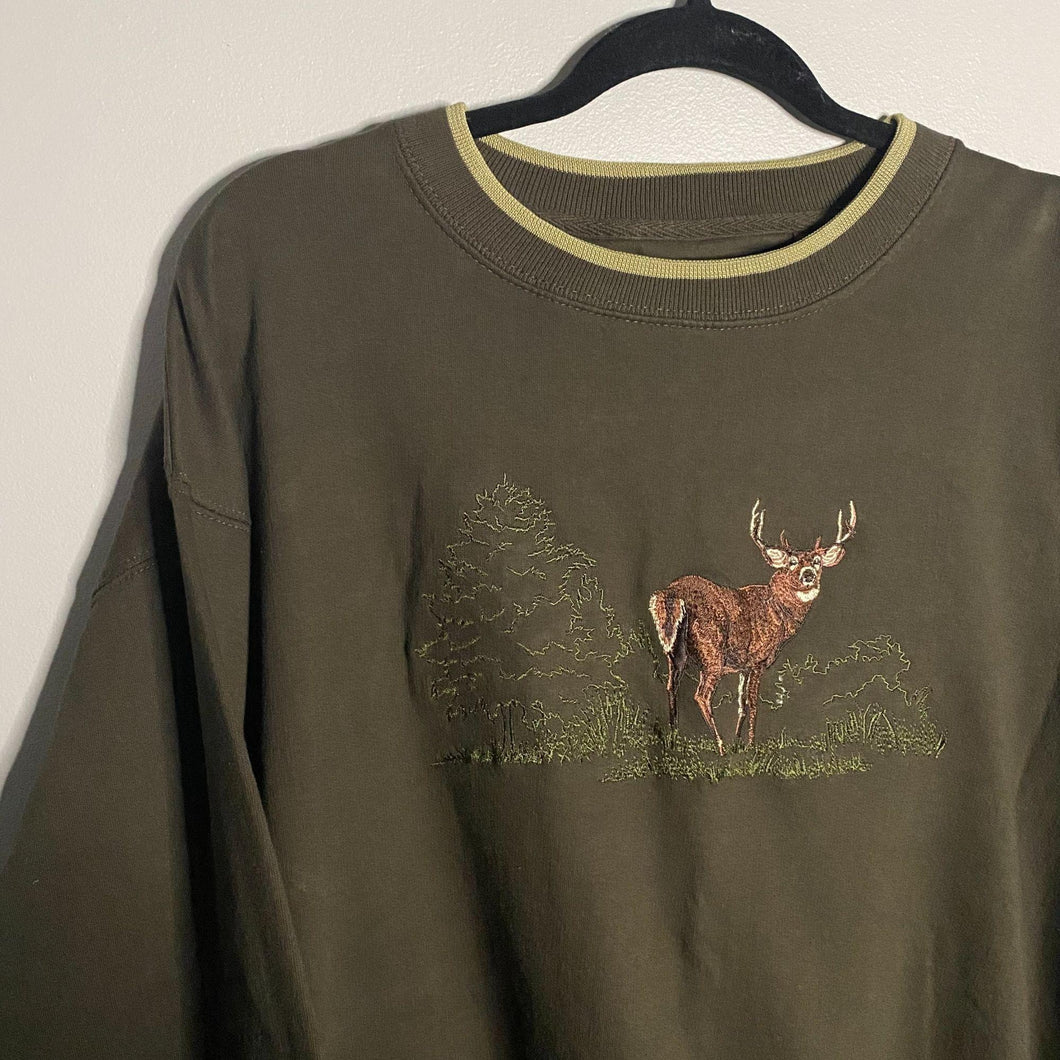 NWT Embroidered Woodsy Crewneck