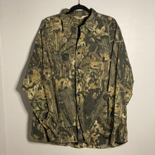 Load image into Gallery viewer, Distressed Mossy Oak Button Down Camo Shirt
